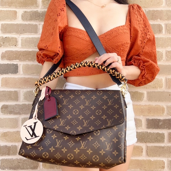 Authentic❤️Louis Vuitton Braided Handle Beaubourg Handbag Monogram Canvas MM - Picture 3 of 13